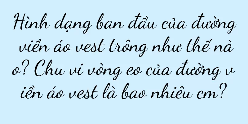 Hình dạng ban đầu của đường viền áo vest trông như thế nào? Chu vi vòng eo của đường viền áo vest là bao nhiêu cm?