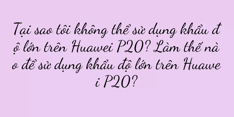Tại sao tôi không thể sử dụng khẩu độ lớn trên Huawei P20? Làm thế nào để sử dụng khẩu độ lớn trên Huawei P20?