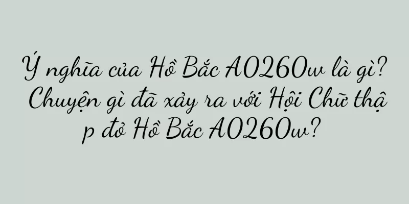 Ý nghĩa của Hồ Bắc A0260w là gì? Chuyện gì đã xảy ra với Hội Chữ thập đỏ Hồ Bắc A0260w?