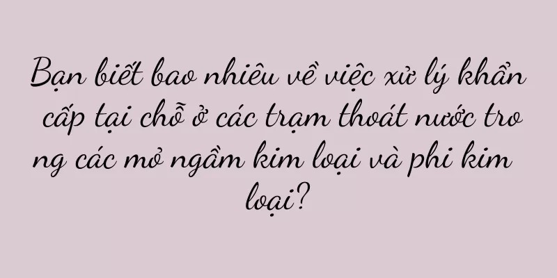 Bạn biết bao nhiêu về việc xử lý khẩn cấp tại chỗ ở các trạm thoát nước trong các mỏ ngầm kim loại và phi kim loại?