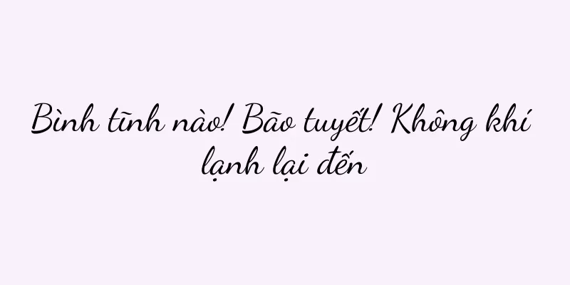 Bình tĩnh nào! Bão tuyết! Không khí lạnh lại đến