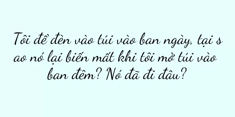 Tôi để đèn vào túi vào ban ngày, tại sao nó lại biến mất khi tôi mở túi vào ban đêm? Nó đã đi đâu?