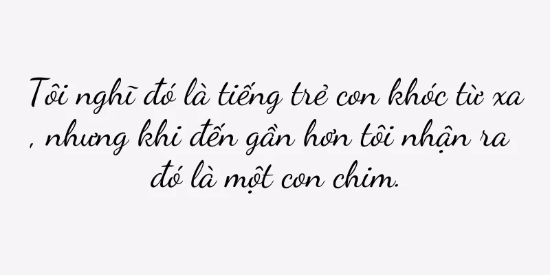 Tôi nghĩ đó là tiếng trẻ con khóc từ xa, nhưng khi đến gần hơn tôi nhận ra đó là một con chim.