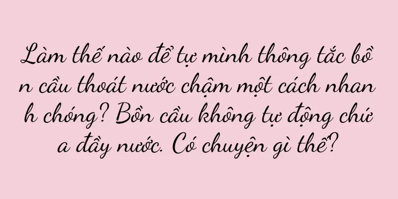 Làm thế nào để tự mình thông tắc bồn cầu thoát nước chậm một cách nhanh chóng? Bồn cầu không tự động chứa đầy nước. Có chuyện gì thế?
