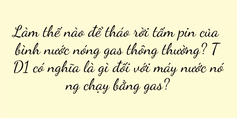 Làm thế nào để tháo rời tấm pin của bình nước nóng gas thông thường? TD1 có nghĩa là gì đối với máy nước nóng chạy bằng gas?