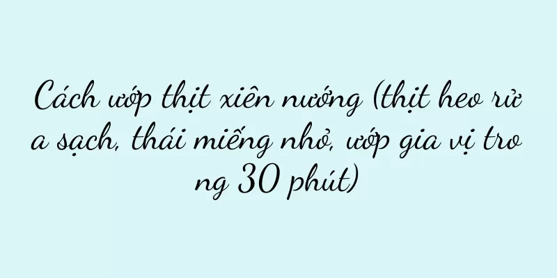Cách ướp thịt xiên nướng (thịt heo rửa sạch, thái miếng nhỏ, ướp gia vị trong 30 phút)