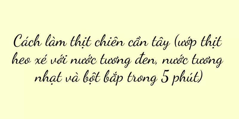 Cách làm thịt chiên cần tây (ướp thịt heo xé với nước tương đen, nước tương nhạt và bột bắp trong 5 phút)
