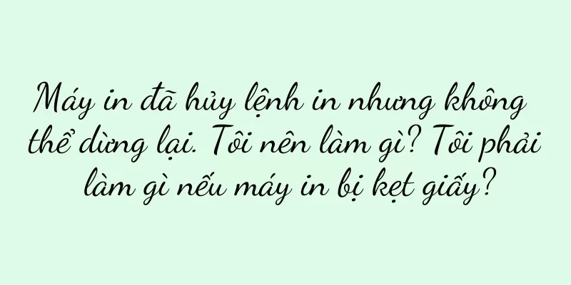Máy in đã hủy lệnh in nhưng không thể dừng lại. Tôi nên làm gì? Tôi phải làm gì nếu máy in bị kẹt giấy?