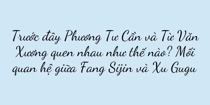 Trước đây Phương Tư Cẩn và Từ Văn Xương quen nhau như thế nào? Mối quan hệ giữa Fang Sijin và Xu Gugu