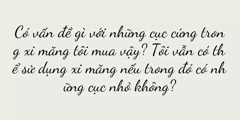 Có vấn đề gì với những cục cứng trong xi măng tôi mua vậy? Tôi vẫn có thể sử dụng xi măng nếu trong đó có những cục nhỏ không?