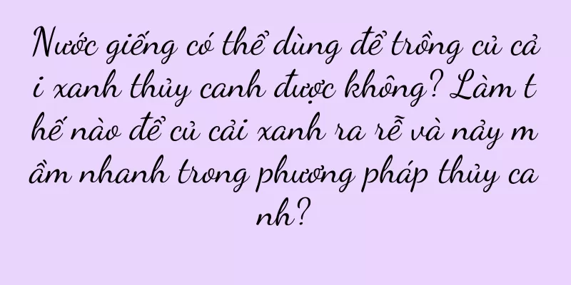 Nước giếng có thể dùng để trồng củ cải xanh thủy canh được không? Làm thế nào để củ cải xanh ra rễ và nảy mầm nhanh trong phương pháp thủy canh?