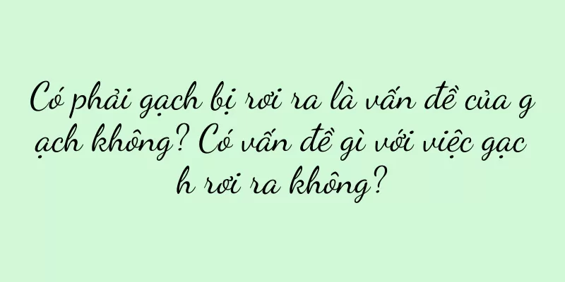 Có phải gạch bị rơi ra là vấn đề của gạch không? Có vấn đề gì với việc gạch rơi ra không?