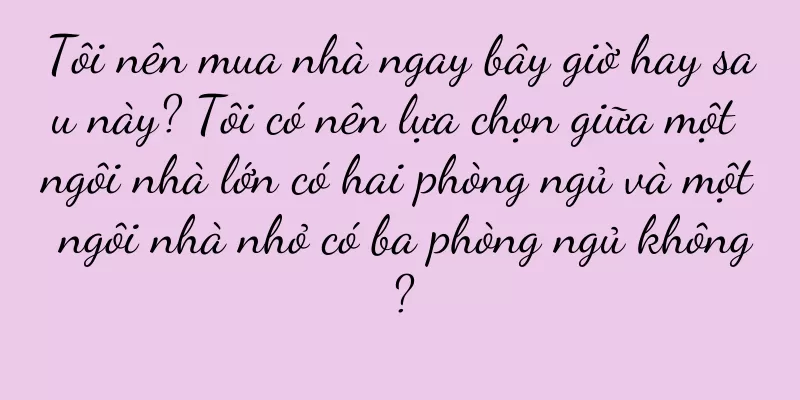 Tôi nên mua nhà ngay bây giờ hay sau này? Tôi có nên lựa chọn giữa một ngôi nhà lớn có hai phòng ngủ và một ngôi nhà nhỏ có ba phòng ngủ không?
